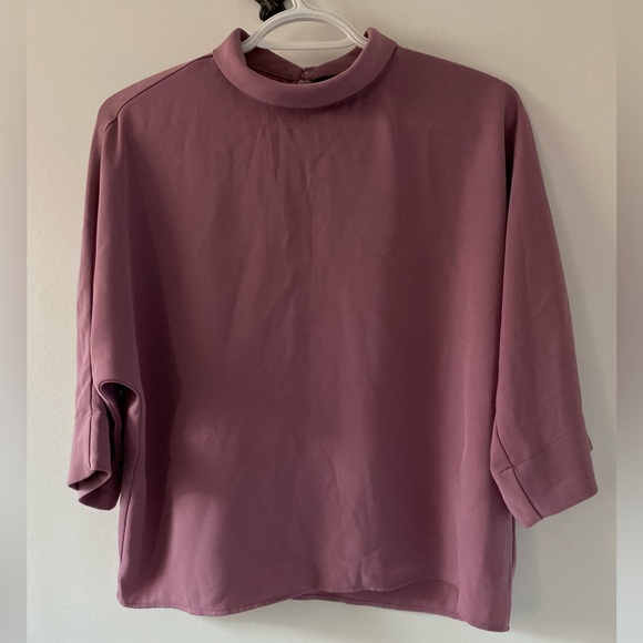Uniqlo Women’s Drape Mock Neck 3/4 Sleeve Blouse Size Xs - Picture 2 of 6